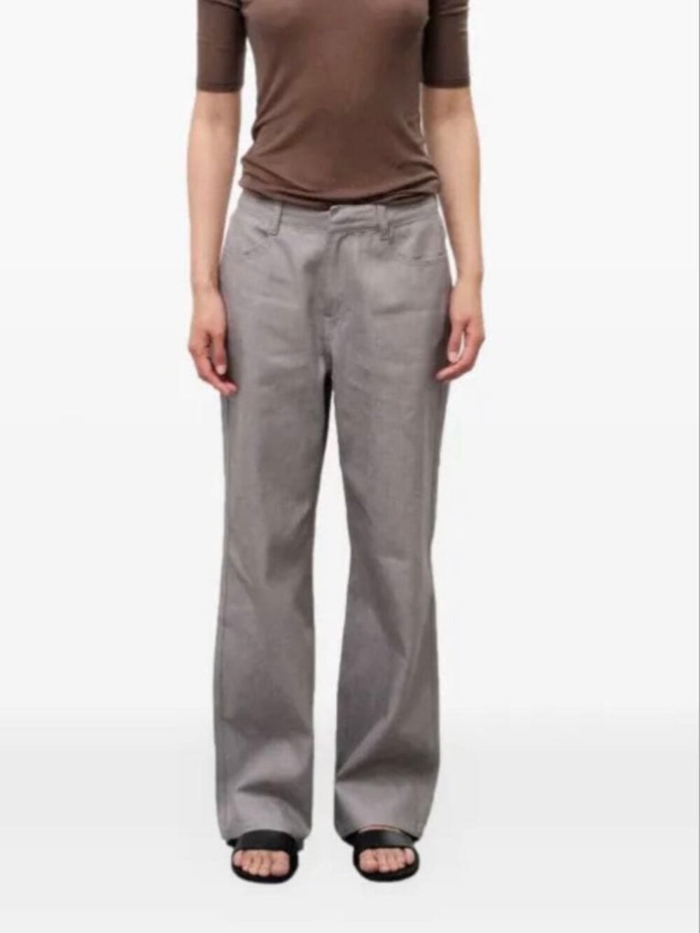 AMOMENTO Straight Leg Denim Jeans